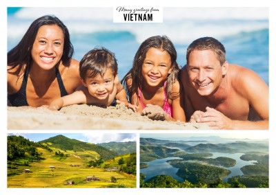 Hügellandschaft Vietnams und Küstenlandschaft