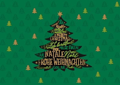 ilustración del árbol de navidad varios idiomas 