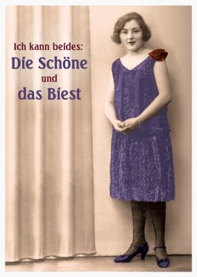 Foto vintage Frau Spruchkarte