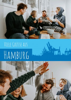 Meridian Design Postkarte Viele Grüsse aus Hamburg