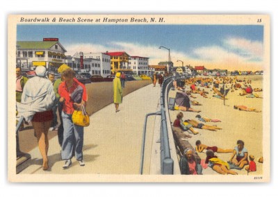 Hampton Beach, New Hampshire, Boardwalk and Beach Scene