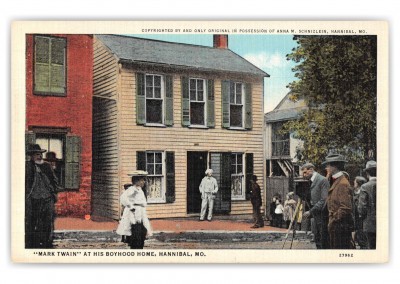 Vintage Mark Twain Home Hannibal Missouri 10 Color Photographs Views Post Cards
