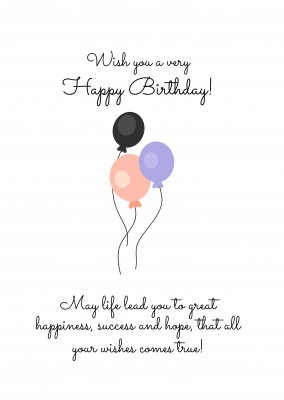 card with birthdaywishes and balloons