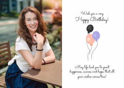 card with birthdaywishes and balloons