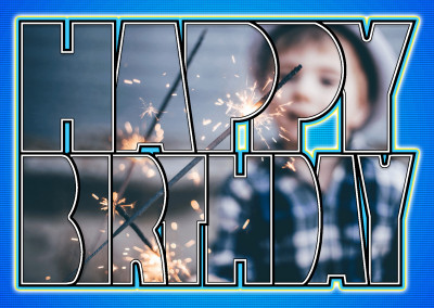 Happy Birthday blue letters