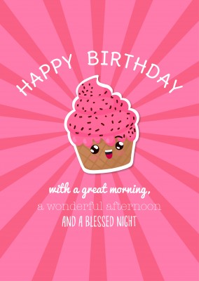 pink card with cake