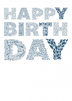 birthday wishes in floral typography