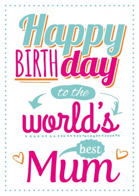 white postcard happy birthday to the world best mum
