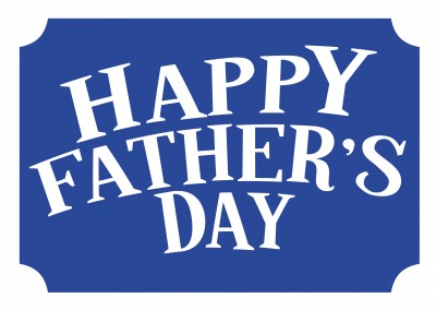 Happy Father's Day â€“ white on blue