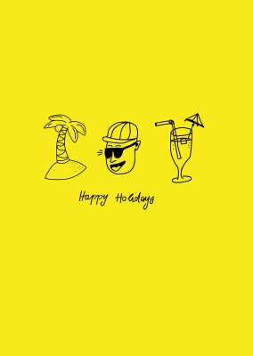 happy holidays, yellow card
