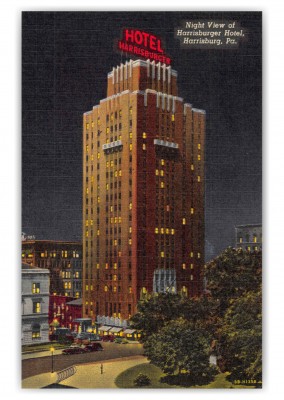 Harrisburg Pennsylvania Harrisburger Hotel Night View