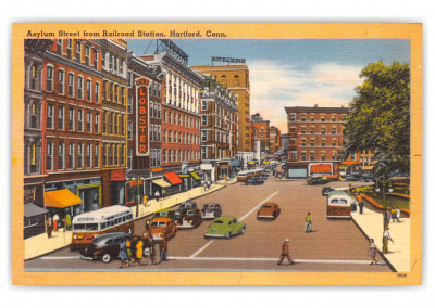 Hartford, Connecticut, Asylum Street from Railraod Station