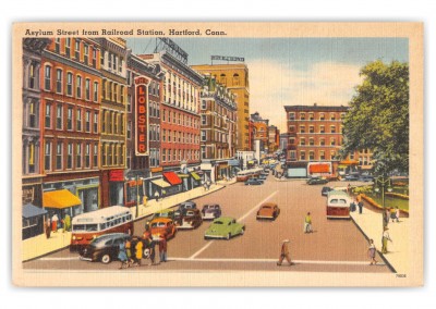 Hartford, Connecticut, Asylum Street from Railroad Station