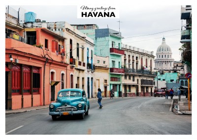 Postcard with photo of Havanas streets