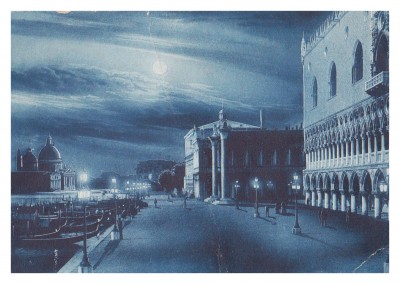 Illustration vintage Grußkarte Venedig