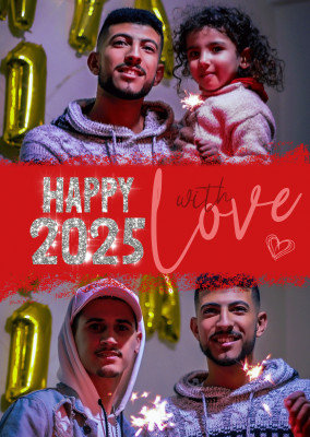 carte de vœux Happy 2025 with love