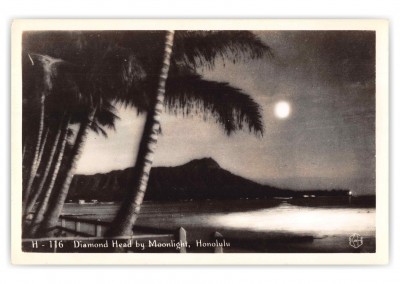 Honolulu Hawaii Diamond Head by Moonlight