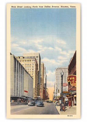 Houston, Texas, Main Street looking north from Dallas Avenue