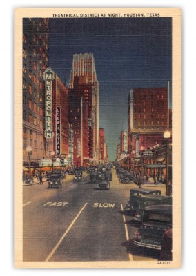 Houston Texas Theatrical District at Night