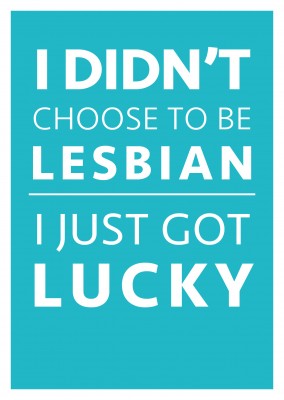 Lesbian quote about queer pride on turqoise backgroundâ€“mypostcard