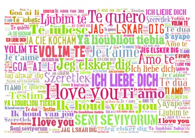 diffrent languages i love you quote postcard colorful