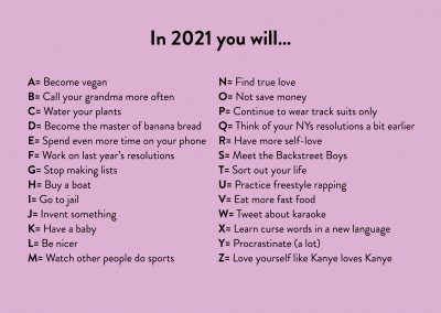 In 2021 you will...