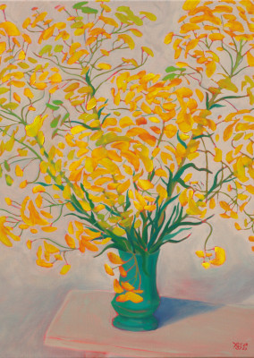 pittura Tatjana Buisson Fiori di campo gialli