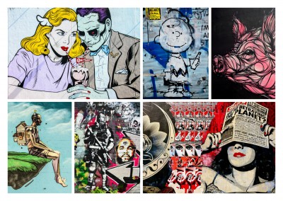 collage di foto di street art