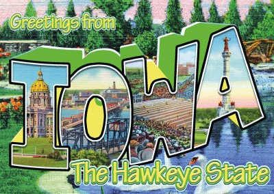 Vintage Grußkarte Iowa