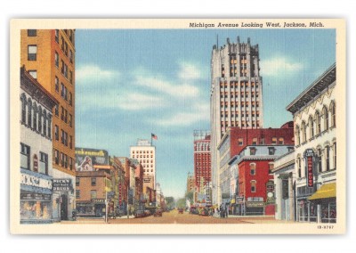 Jackson Michigan Michigan Avenue Looking West