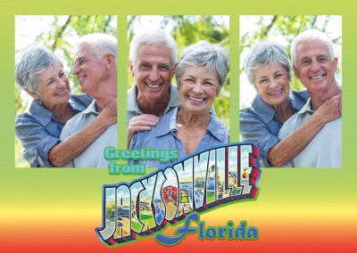  Stort Brev Vykort Webbplats Hälsningar från Jacksonville, Florida