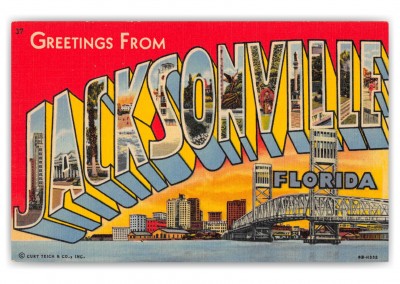 Jacksonville Florida Large Letter Greetings