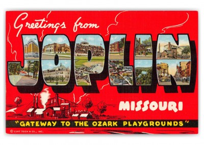 Joplin Missouri Greetings Large Letter Ozark Playgrounds