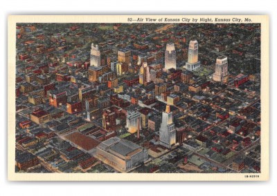 Kansas City Missouri Aerial View at Night