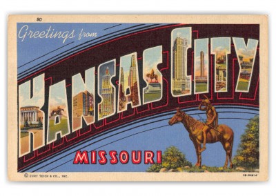 Kansas City Missouri Greetings Large Letter