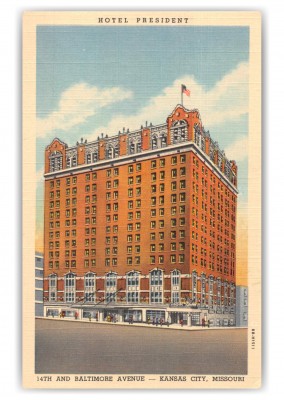 Kansas City Missouri Hotel President 14th and Baltimore Ave