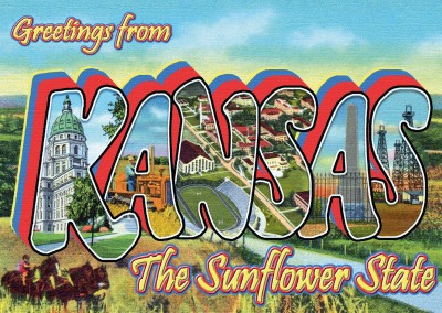 Vintage Grußkarte Kansas