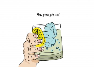 Karte mit Gin-Glas