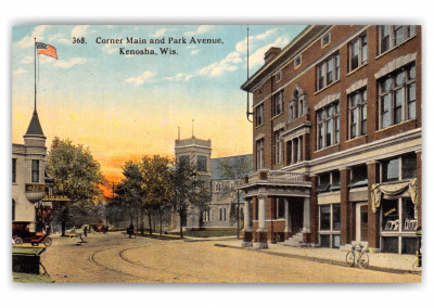 Kenosha, Wisconsin, Corner of Main and Park Avenue