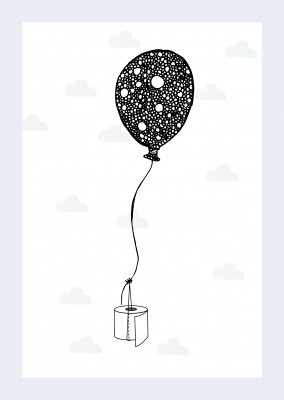 Over-Night-Design Ballon Klopapier