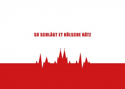 Postkarte Spruch So schlägt et Kölsche Hätz