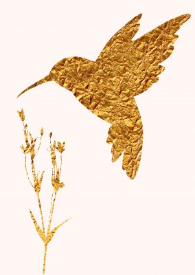 Kubistika goldener Kolibri