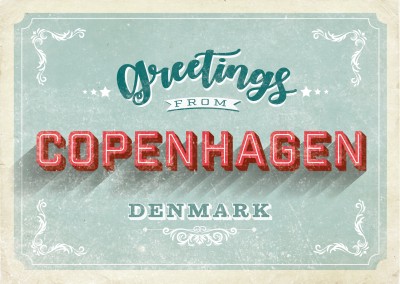 Vintage Postkarte Kopenhagen