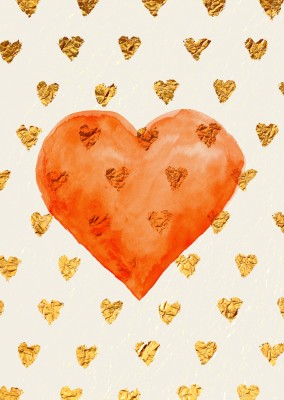 Kubistika heart pattern in gold