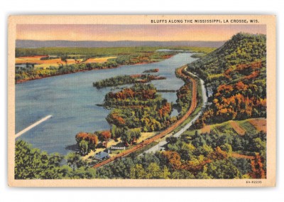 La Crosse Wisconsin Bluffs Along the Mississippi River