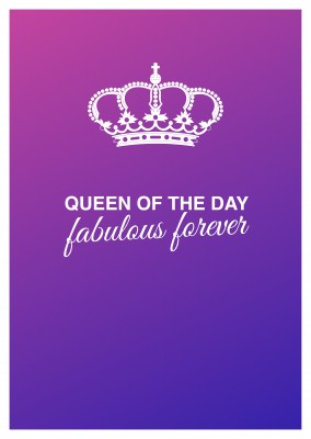 La reina del día fabuloso para siempre postal 