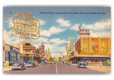 Las Vegas Nevada Fremont Street looking West from Main Street