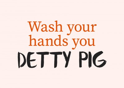 lávese las manos que detty cerdo