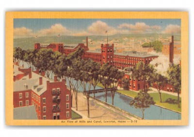 Lewiston Maine Mills and Canal Air View