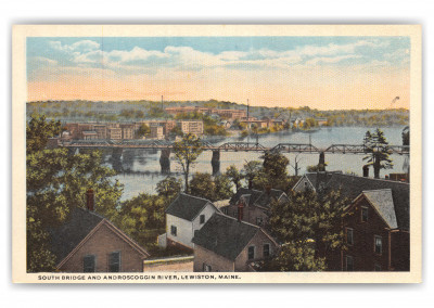 Lewiston, maine, South Bridge and Androscoggin River